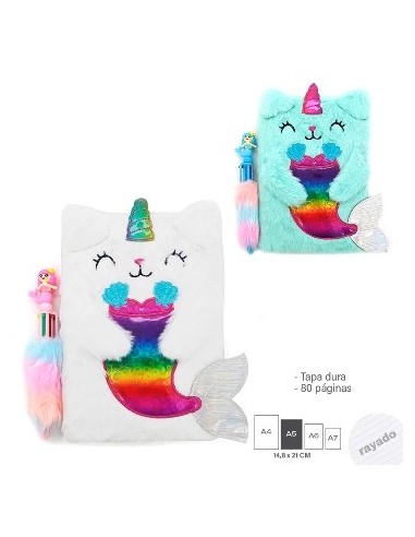 Cuaderno 15x21cm Peluche Fantasia C-boligrafo 15225-15226-15452-15449-15450-15451-15221-15224-15225 Tar02